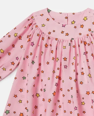 Star Print Long-Sleeve Dress