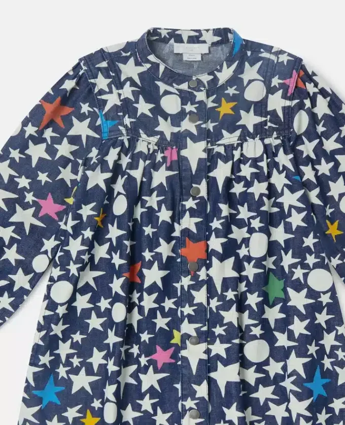 Star Print Long-Sleeve Dress Star Print Long-Sleeve Dress