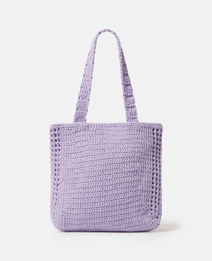 Stay Earthy Graphic Knitted Tote Bag Stay Earthy Graphic Knitted Tote Bag