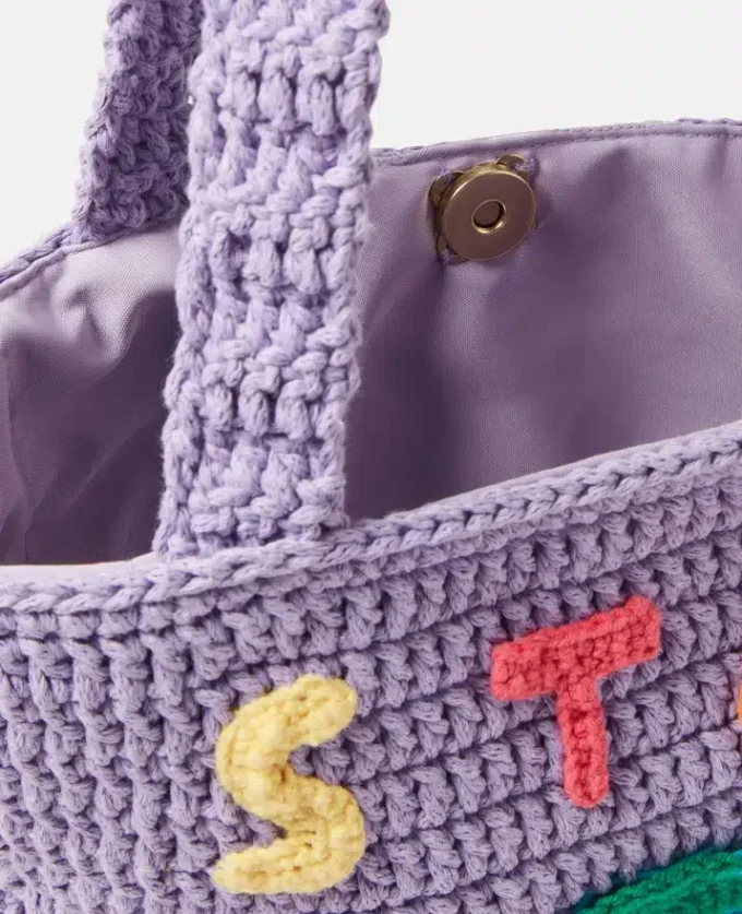 Stay Earthy Graphic Knitted Tote Bag Stay Earthy Graphic Knitted Tote Bag
