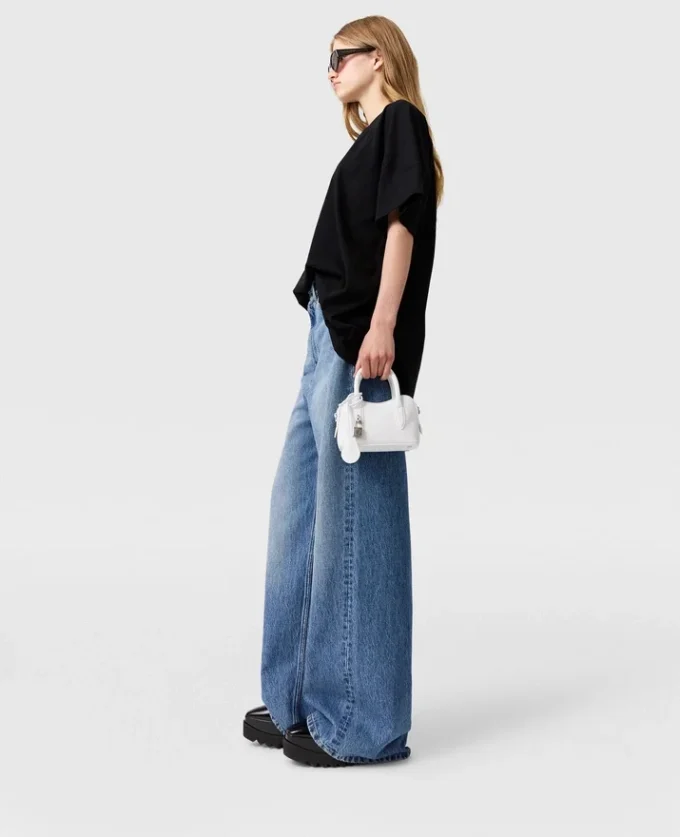 Faded Wide-Leg High-Rise Denim Jeans Faded Wide-Leg High-Rise Denim Jeans