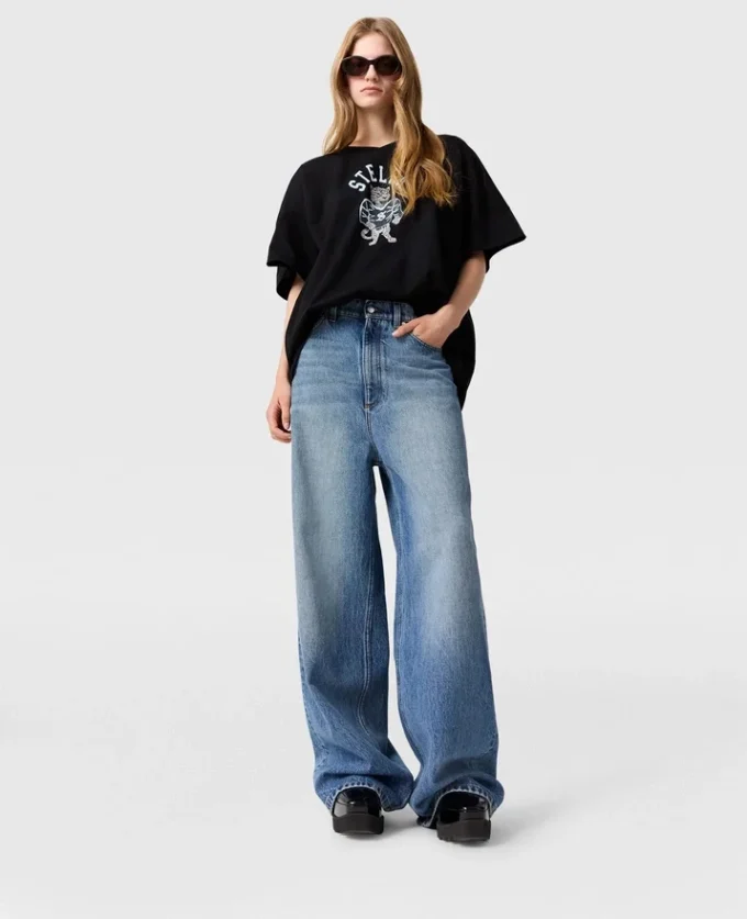 Faded Wide-Leg High-Rise Denim Jeans Faded Wide-Leg High-Rise Denim Jeans