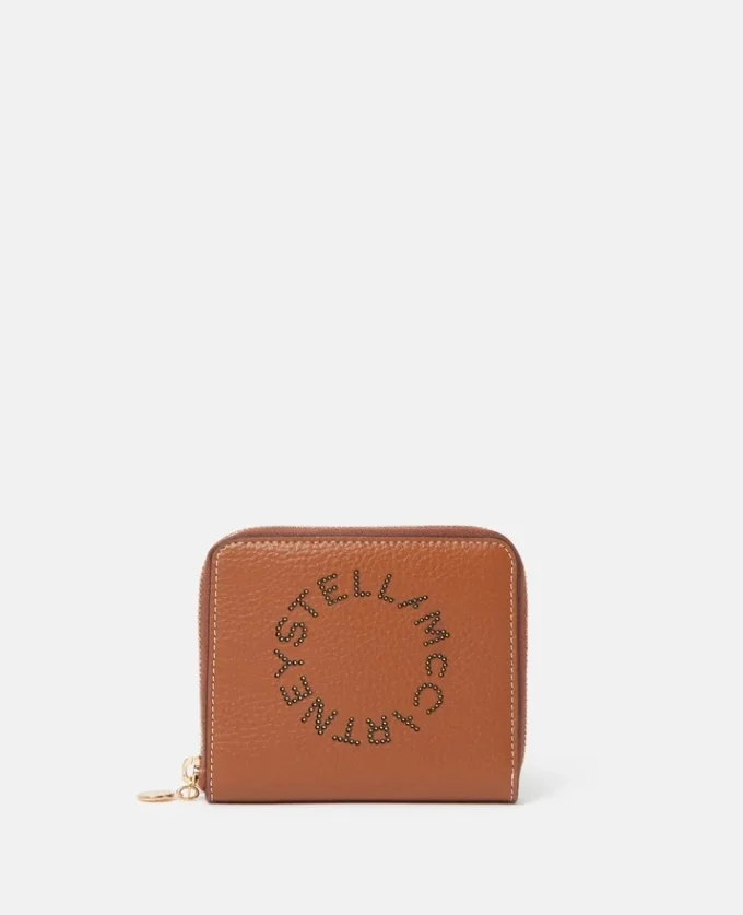 Stella Logo Grainy Studded Zip Mini Wallet Stella Logo Grainy Studded Zip Mini Wallet