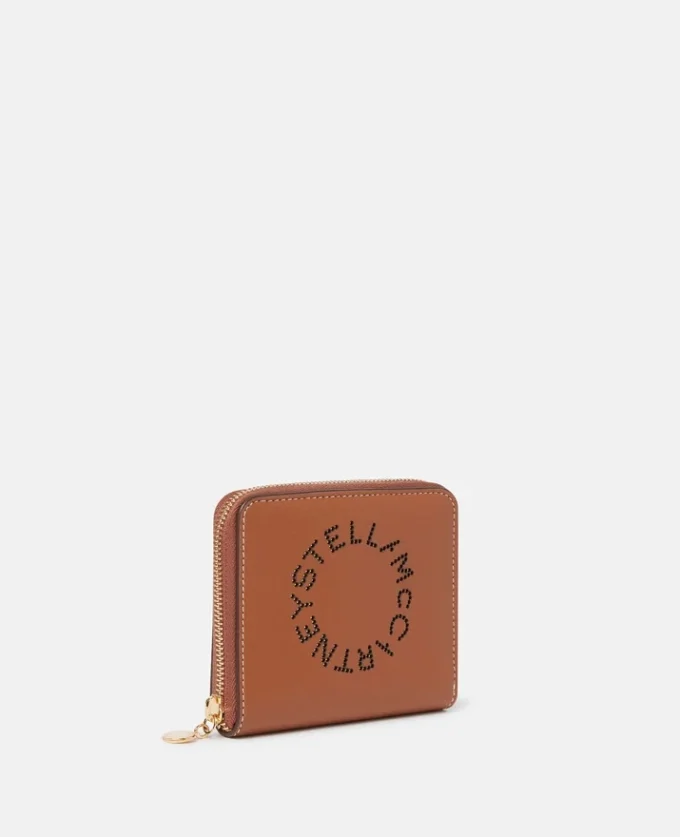 Stella Logo Grainy Studded Zip Mini Wallet Stella Logo Grainy Studded Zip Mini Wallet