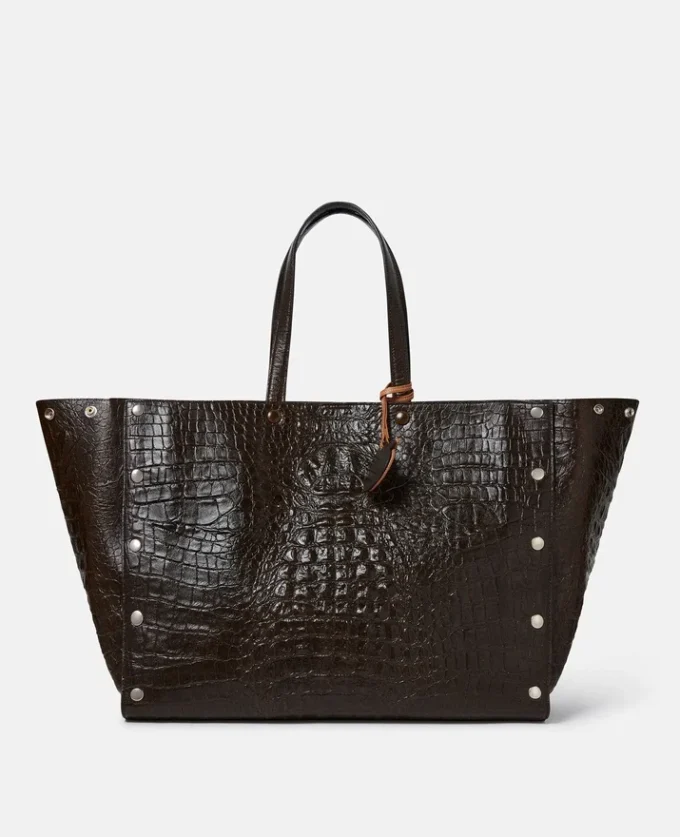 Stella Studs Large Croc-Embossed Tote Bag Stella Studs Large Croc-Embossed Tote Bag