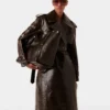 Crocodile Embossed Trench Coat Crocodile Embossed Trench Coat