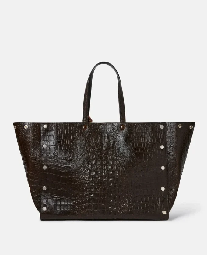 Stella Studs Large Croc-Embossed Tote Bag Stella Studs Large Croc-Embossed Tote Bag