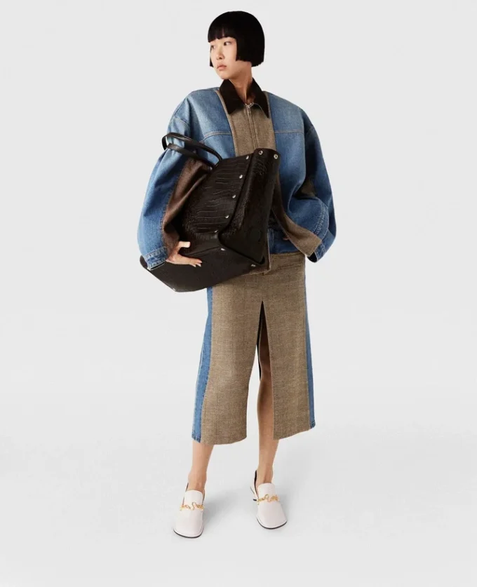 Stella Studs Large Croc-Embossed Tote Bag Stella Studs Large Croc-Embossed Tote Bag