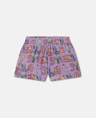 Stella Woodland Lettering Elasticated Shorts Stella Woodland Lettering Elasticated Shorts