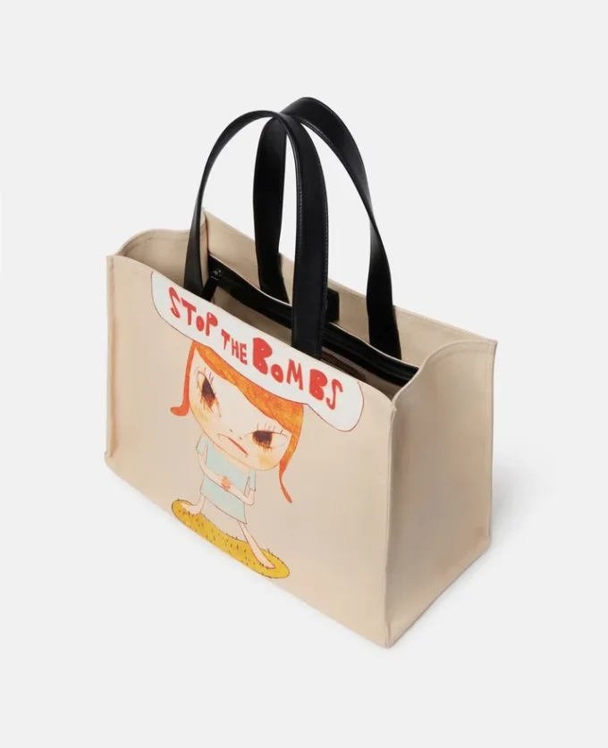 Stop the Bombs Print Cotton Canvas Tote Bag Stop the Bombs Print Cotton Canvas Tote Bag