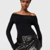 Straight-Neck Long-Sleeve Top Straight-Neck Long-Sleeve Top