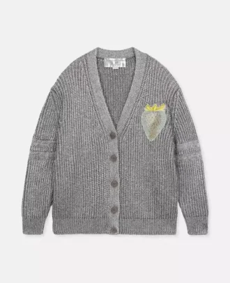 Strawberry Appliqué Organic Cotton Cardigan Strawberry Appliqué Organic Cotton Cardigan