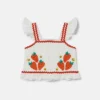 Strawberry Embroidered Cap-Sleeve Top Strawberry Embroidered Cap-Sleeve Top