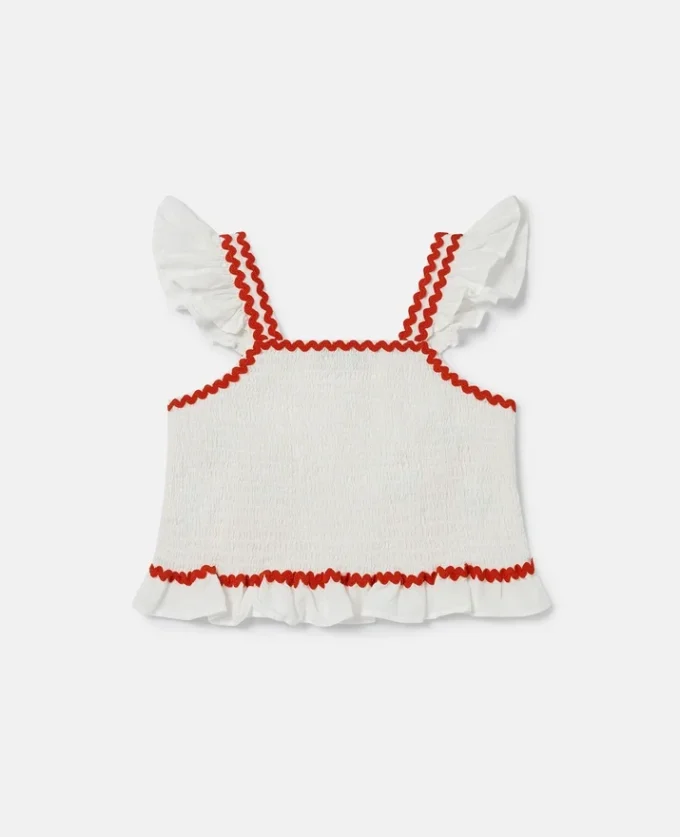 Strawberry Embroidered Cap-Sleeve Top Strawberry Embroidered Cap-Sleeve Top