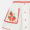 Strawberry Embroidered Scalloped Trim Skirt Strawberry Embroidered Scalloped Trim Skirt
