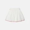 Strawberry Embroidered Scalloped Trim Skirt Strawberry Embroidered Scalloped Trim Skirt