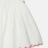 Strawberry Embroidered Scalloped Trim Skirt Strawberry Embroidered Scalloped Trim Skirt