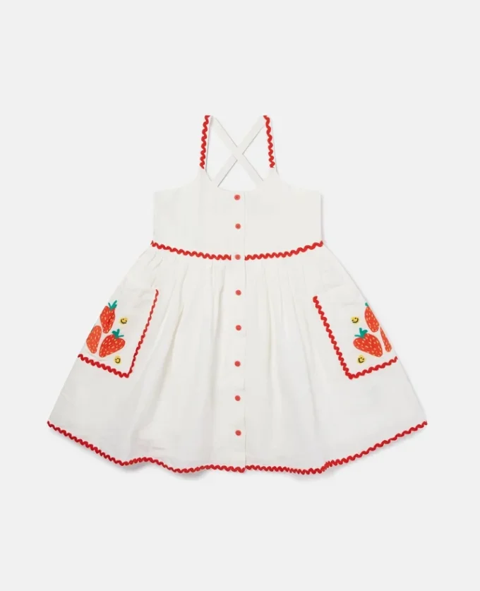 Strawberry Embroidered Sleeveless Dress Strawberry Embroidered Sleeveless Dress