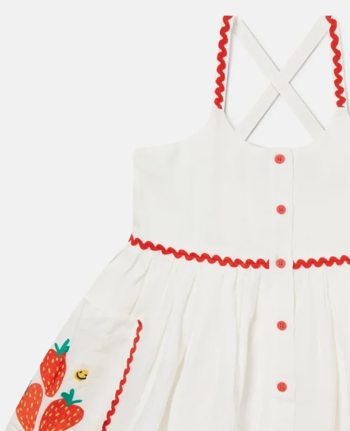 Strawberry Embroidered Sleeveless Dress Strawberry Embroidered Sleeveless Dress