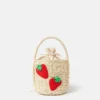 Strawberry Embroidered Straw Tote Bag Strawberry Embroidered Straw Tote Bag