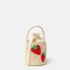 Strawberry Embroidered Straw Tote Bag Strawberry Embroidered Straw Tote Bag