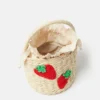 Strawberry Embroidered Straw Tote Bag Strawberry Embroidered Straw Tote Bag