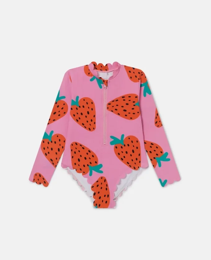Strawberry Print Long Sleeve Swimsuit Strawberry Print Long Sleeve Swimsuit