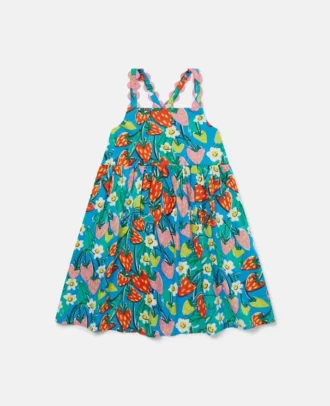 Strawberry Print Sleeveless Dress