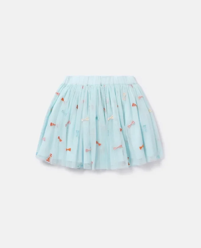 Striped Bow Embroidery Tutu Skirt Striped Bow Embroidery Tutu Skirt