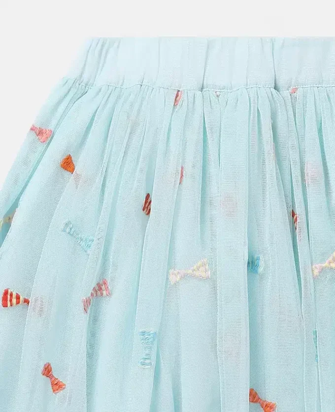 Striped Bow Embroidery Tutu Skirt Striped Bow Embroidery Tutu Skirt