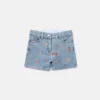Striped Bow Print Denim Shorts Striped Bow Print Denim Shorts