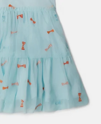 Striped Bow Print Occasion Dress