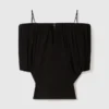 Structured Strapless Pleated Crepe Top Structured Strapless Pleated Crepe Top