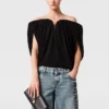 Structured Strapless Pleated Crepe Top Structured Strapless Pleated Crepe Top