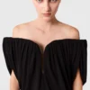 Structured Strapless Pleated Crepe Top Structured Strapless Pleated Crepe Top