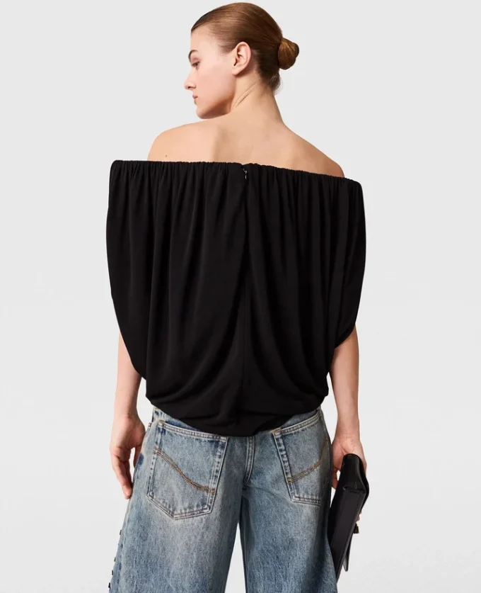 Structured Strapless Pleated Crepe Top Structured Strapless Pleated Crepe Top