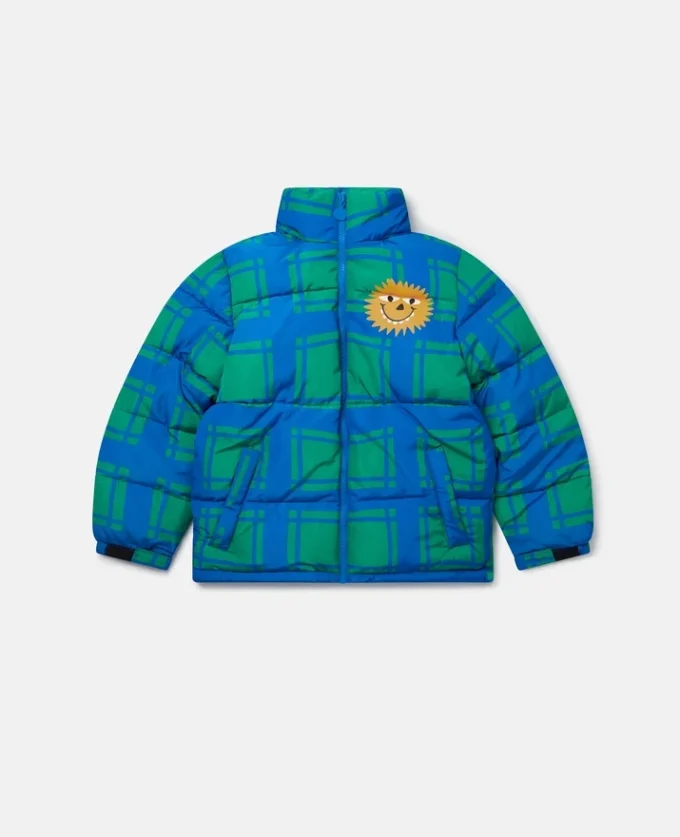 Sunshine Face Checked Puffer Coat Sunshine Face Checked Puffer Coat
