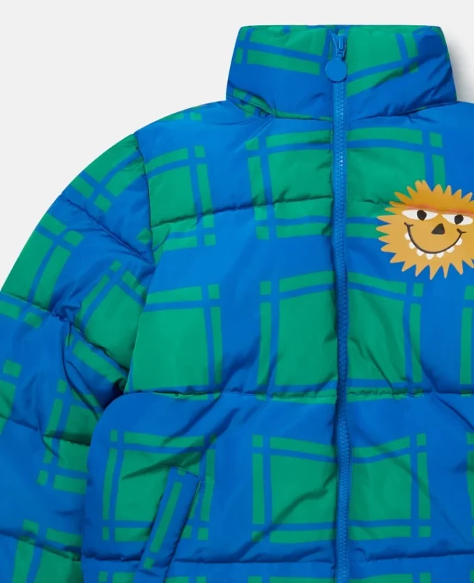 Sunshine Face Checked Puffer Coat Sunshine Face Checked Puffer Coat
