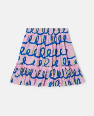 Swirling Pattern Pleated Skirt