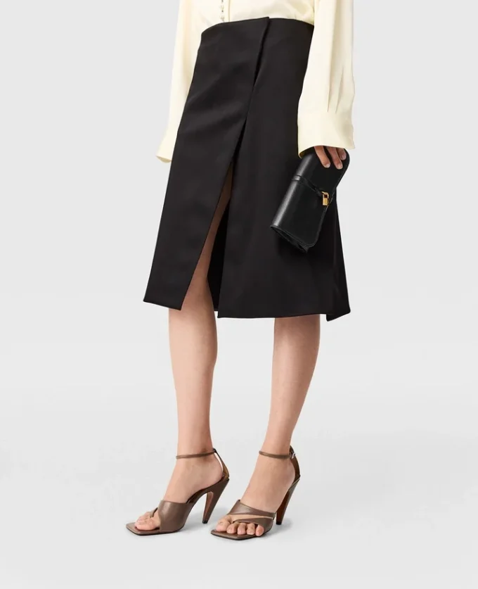 Tailored Satin Midi Skirt Tailored Satin Midi Skirt