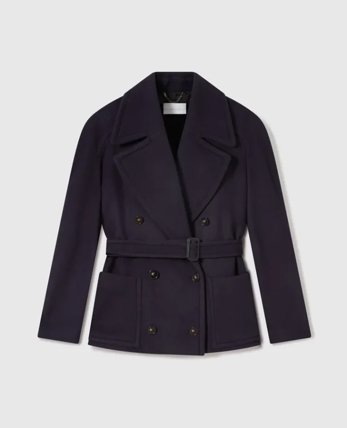 Tie-Belt Cropped Peacoat Jacket Tie-Belt Cropped Peacoat Jacket