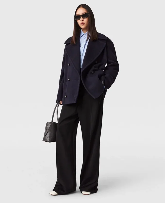 Tie-Belt Cropped Peacoat Jacket Tie-Belt Cropped Peacoat Jacket