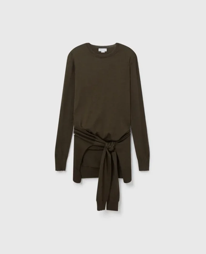Tie-Front Crewneck Sweater Tie-Front Crewneck Sweater