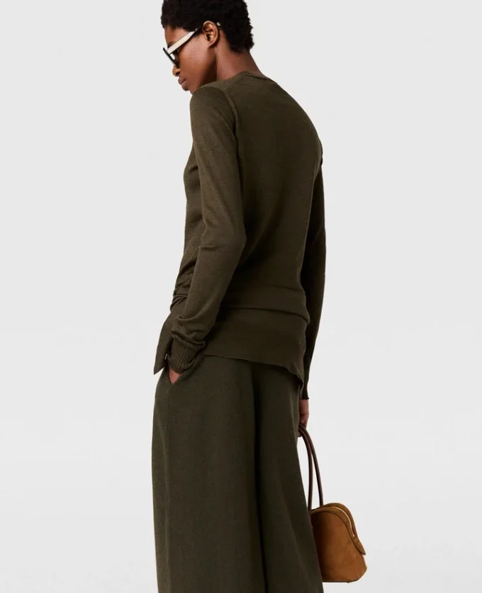Tie-Front Crewneck Sweater Tie-Front Crewneck Sweater