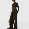 Tie-Front Crewneck Sweater Tie-Front Crewneck Sweater