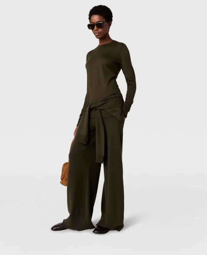 Tie-Front Crewneck Sweater Tie-Front Crewneck Sweater