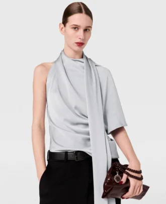 Tie Neck Asymmetric Top Tie Neck Asymmetric Top