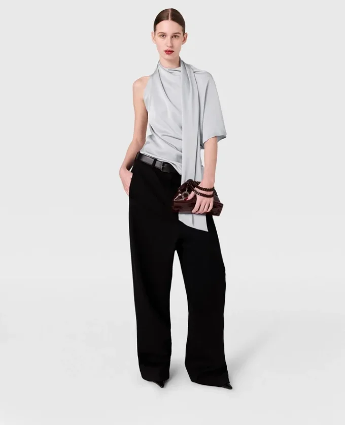 Tie Neck Asymmetric Top Tie Neck Asymmetric Top