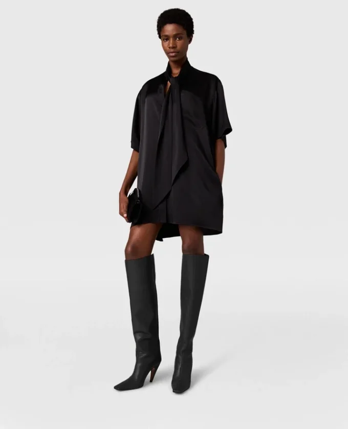 Tie Neck Mini Dress Tie Neck Mini Dress