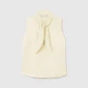 Tie-Neck Sleeveless Satin Top Tie-Neck Sleeveless Satin Top